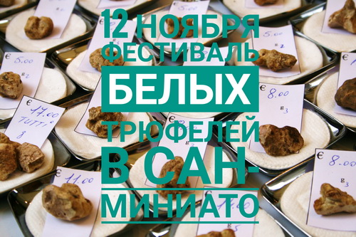 12 ноября - фестиваль белых трюфелей в Сан-Миниато